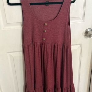 SHEIN Burgundy Sleeveless Dress